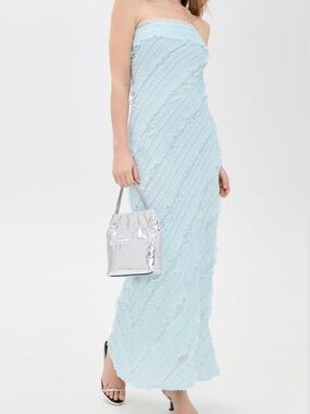 bhldn mia strapless satin column maxi dress Fit-and-Flare BHLDN Mia Strapless Satin Column